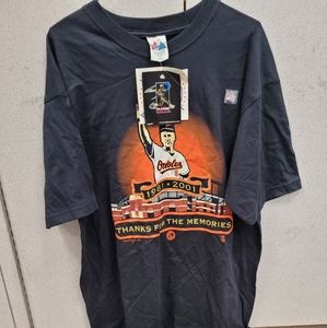 Vintage NWT 2001 Cal Ripken Jr Orioles Graphic Design T Shirt Size XL